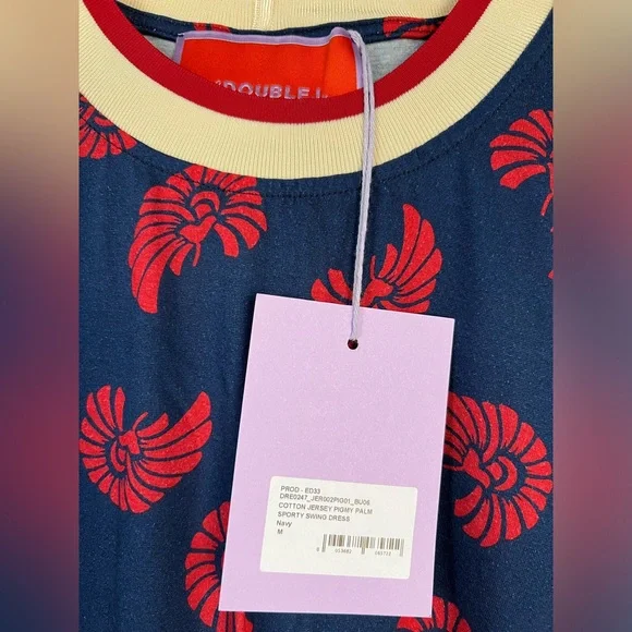 NWT La DoubleJ Sporty Swing Dress size Medium Pygmy Palms Cotton Jersey - Picture 6 of 11